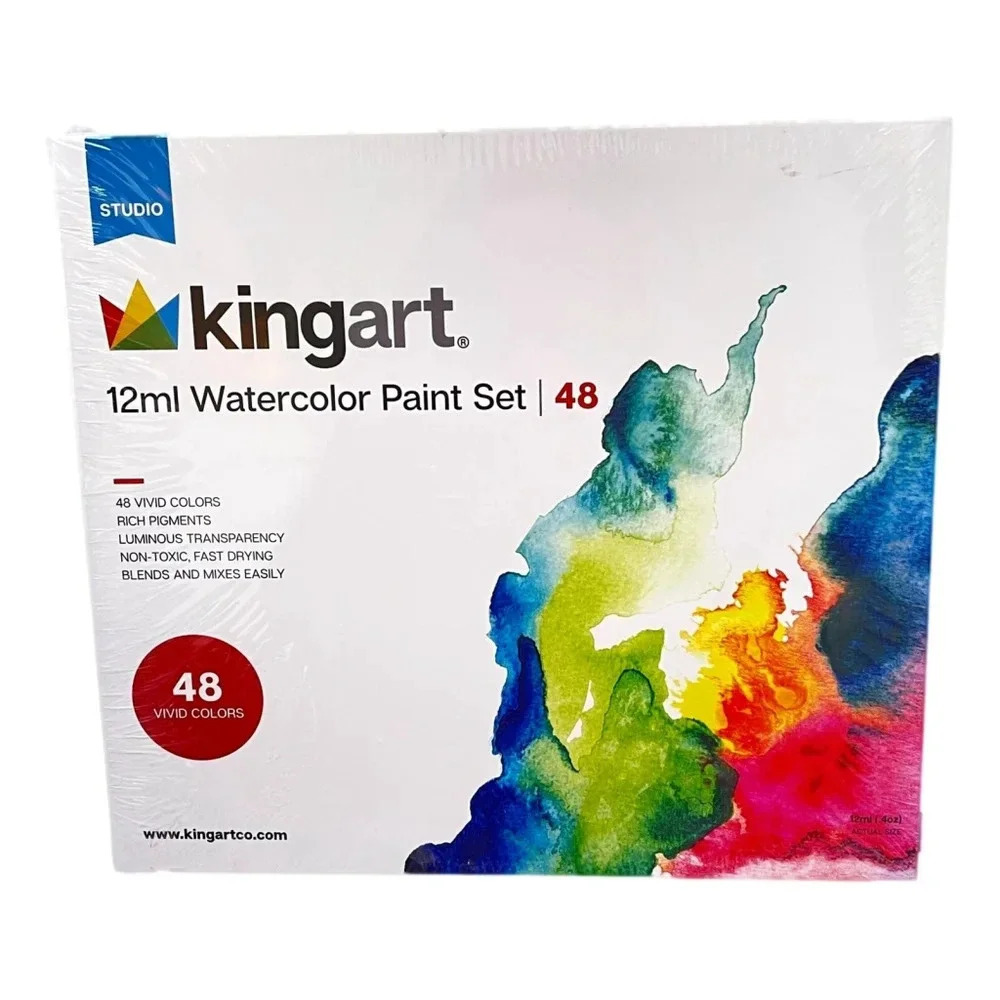 Kingart Watercolor  Paint 48 Tube‎ Set 12 ml Colors New Sealed